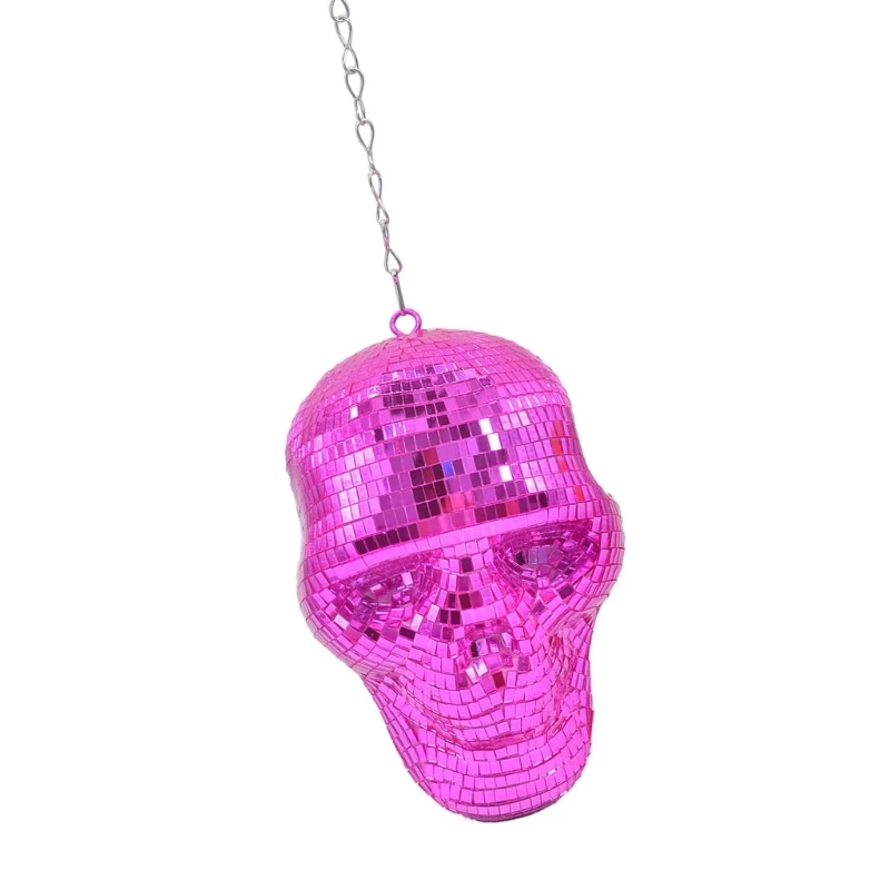 Palline da discoteca a specchio Testa teschio riflettente Ornamento da appendere per decorazioni per feste 203C