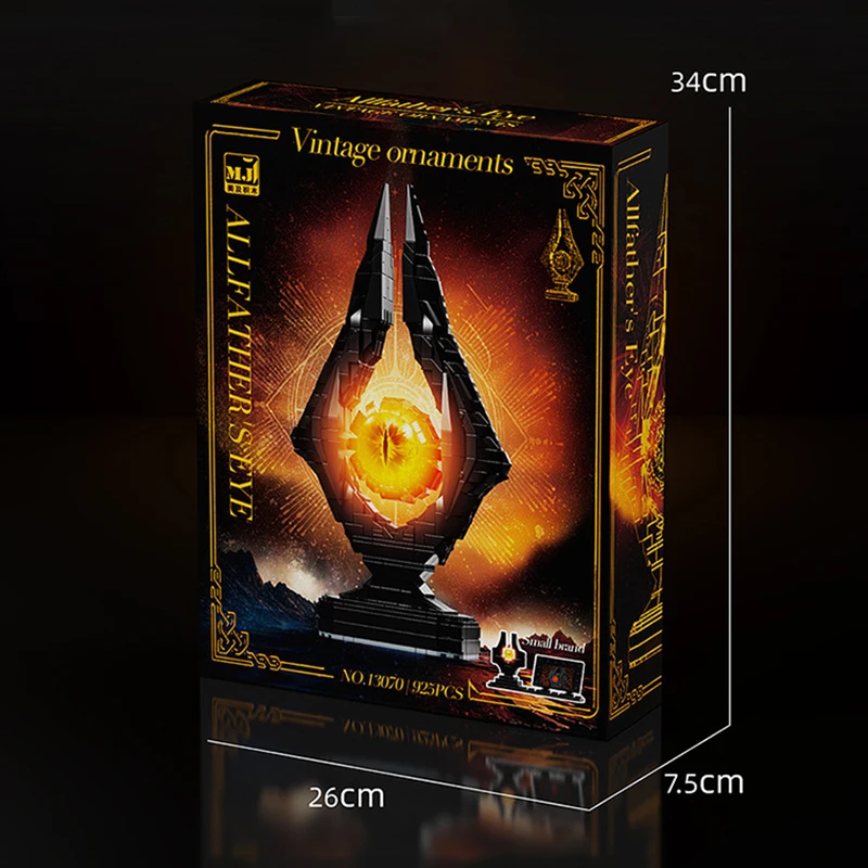 Juego de bloques de construcción Sauron Eye con luz, 925 Uds., modelo de arquitectura de torre oscura para adultos y niños, juguetes, regalo de colección de la Tierra Media