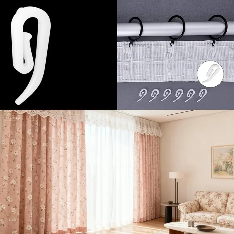 160 pcs Smooth Sliding Design Drapery Pin Hooks, great for Bedroom Drapery, Strong Load Capacity, Home DIY Window Decor