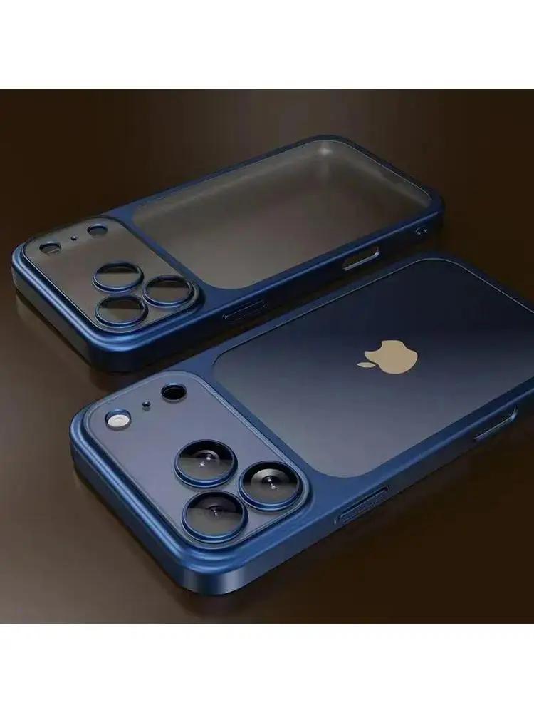 Luksusowe, przezroczyste etui na telefon z kolorowym pokryciem PC do iPhone 18 17 16 15 14 13 18 Pro Max z ochroną obiektywu, matowe, twarde etui na tył. — 2