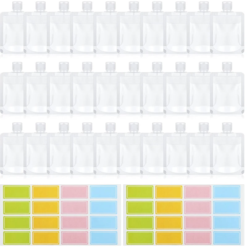 

30pcs 30/50/100ml Refillable Packaging Bags Travel Essentials Lotion Cosmetics Shampoo Shower Gel Makeup Bottles