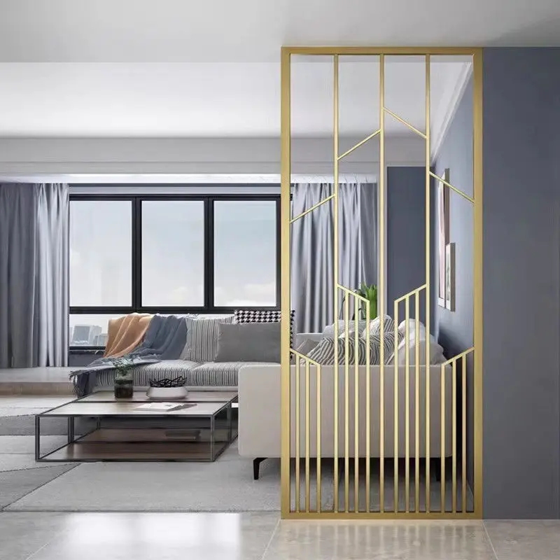 Aangepaste scheidingsscherm Netto Rode scheiding Rasterstijl Nieuwe stijl Aluminium Kunst Licht Luxe Woonkamer Kantoor Entree Par