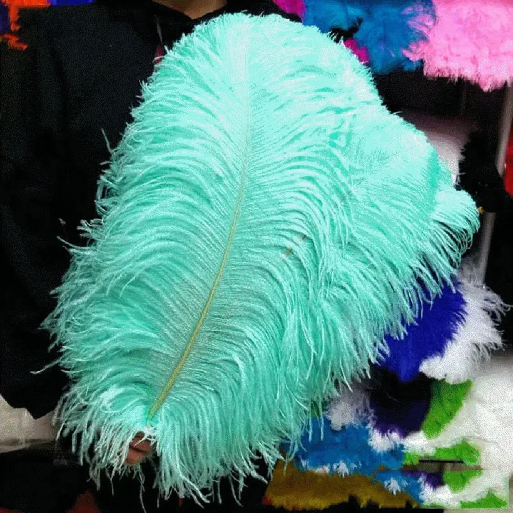 

10 pcs Ostrich feathers Centerpiece 45-50 cm Hot Sale Natural Ostrich Feather Hard Pole for Party Wedding Clothing Sewing