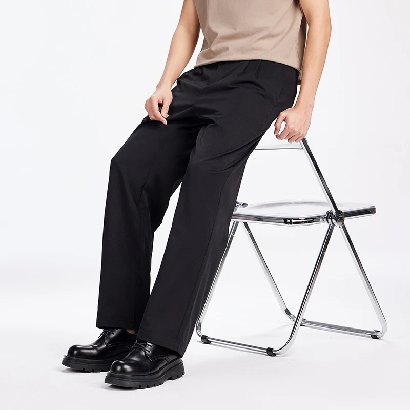 Men'S Skin Friendly Easy To Take Care Of Business Casual Trousers Versatile Loose Comfortable Simple Casual Straight Leg Pants