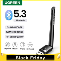 UGREEN USB Bluetooth 5.3 Adapter for PC Speaker Wireless Mouse Keyboard Music Audio Receiver Transmitter Bluetooth Dongle