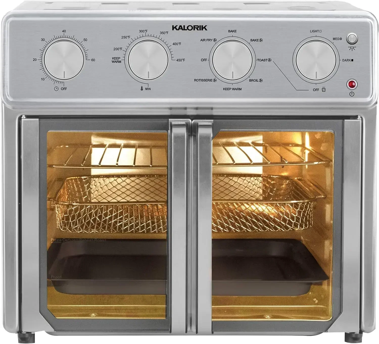 Kalorik MAXX ® Horno freidora de aire, 26 cuartos, tostadora de encimera 9 en 1, combinación de aire: freír, hornear, asar, asador y más