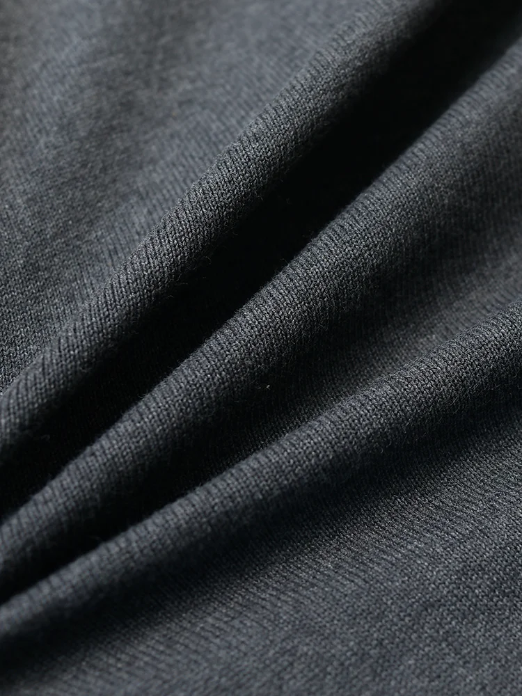   Z CLUB-suéter de punto largo para hombre, cuello alto, elástico, transpirable, combina con todo, mezcla de algodón suave para otoño e invierno