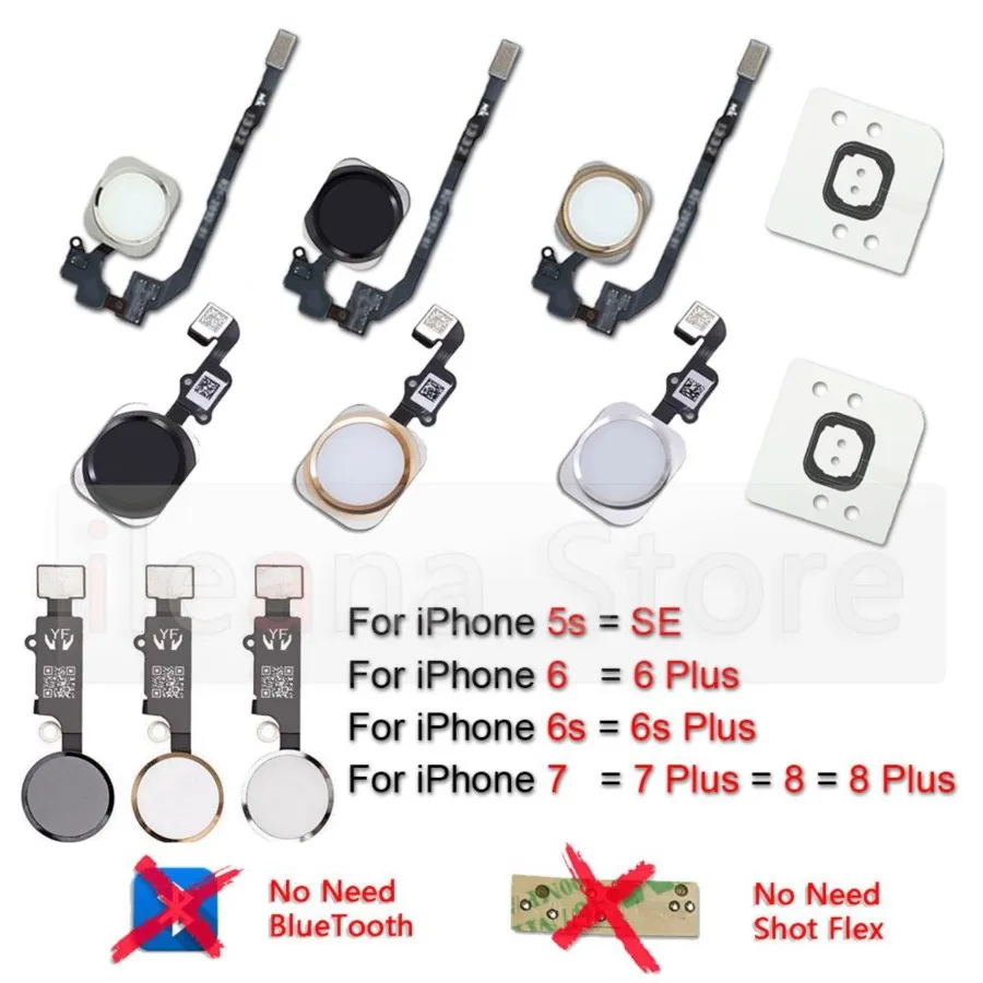 Aiinant Return Back Home Flex For iPhone 7 8 6 6s Plus 5s SE Home Button Extend Connector Flex Cable Repair Phone Parts