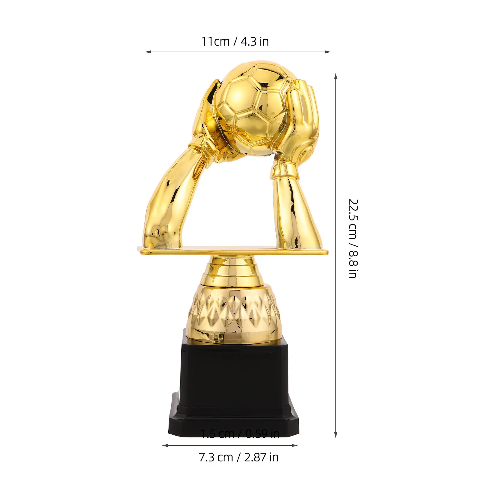 Football Trophy Gold Plated Soccer Ball Award Championship Prize 8x4x3 Inch Sports for Team Tournament End of Year