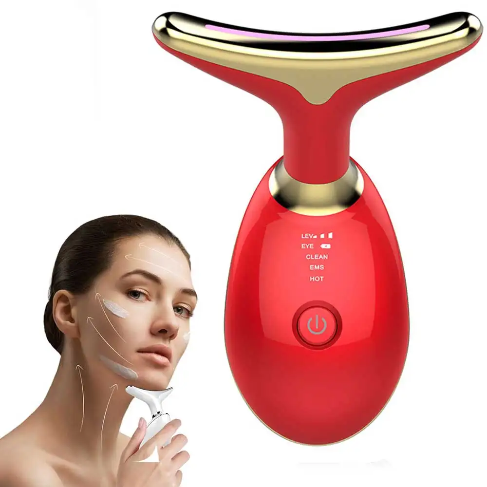 

LED Face Massager with 3 Light Modes 3 Massage Modes Clean EMS Hot for Skin Care Pores Absorption Firming Dolphin Shape Portable