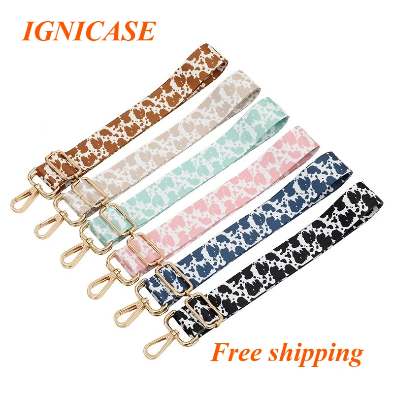 IGNICASE Cow Pattern Bag Shoulder Strap Accessories Single Shoulder Oblique Span Adjustment Replacement Burden Reduction Strap
