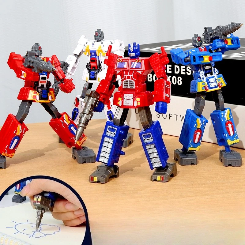 Super Cool Giocattolo Robot 2IN1 Trasformabile, Penna a Sfera Deformabile con Giunto Rotante, Modello Action Figure Robot Trasformabile