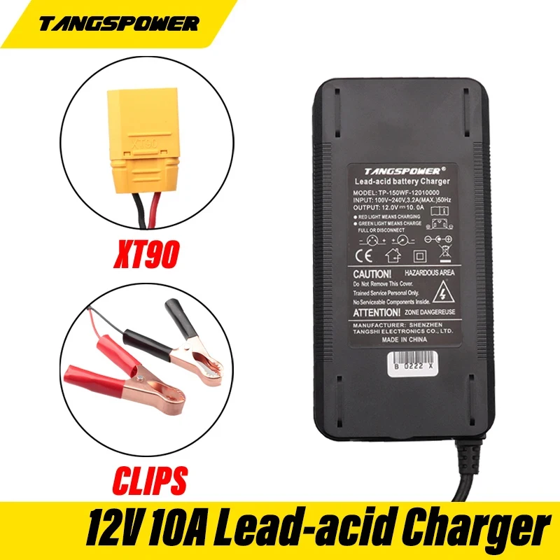 

12V 10A Lead-Acid Battery Charger Clips XT90 Plug Lead-Acid Battery Pack Fast Charging With Cooling Fan High quality