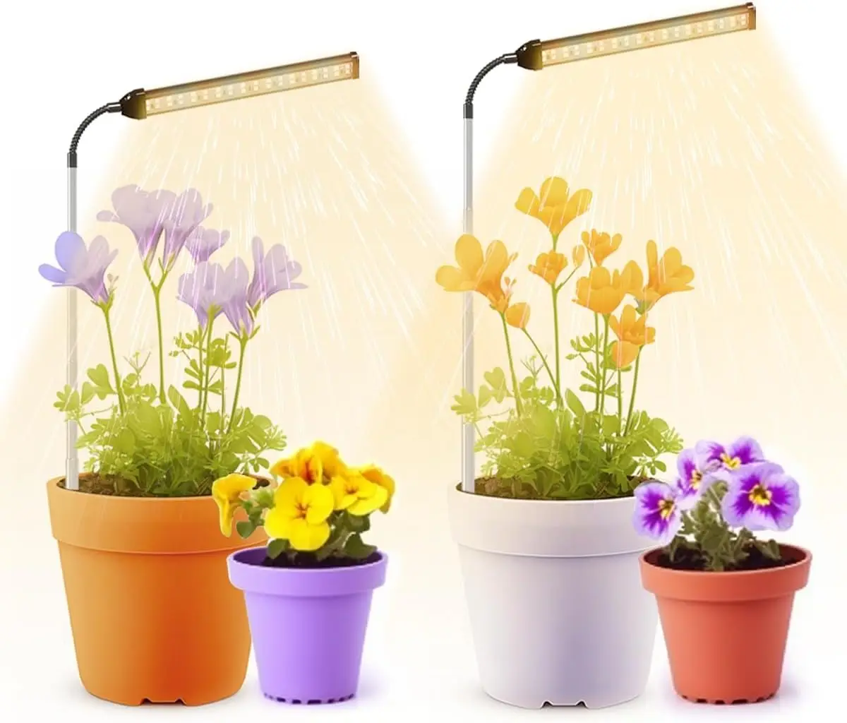 

6000K Full Spectrum LED Grow Light Gooseneck Plant Growing Lamp for Indoor Small Mini Plants Auto On/Off Timer 4/8/12/18Hrs