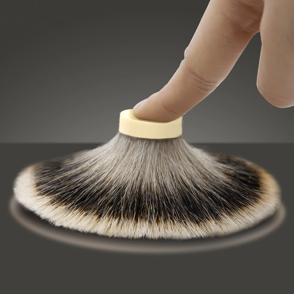 Boti-brocha de afeitar SHD para hombres y mujeres, Kit de limpieza de barba, con tres bandas, forma de abanico, nudo de pelo de tejón