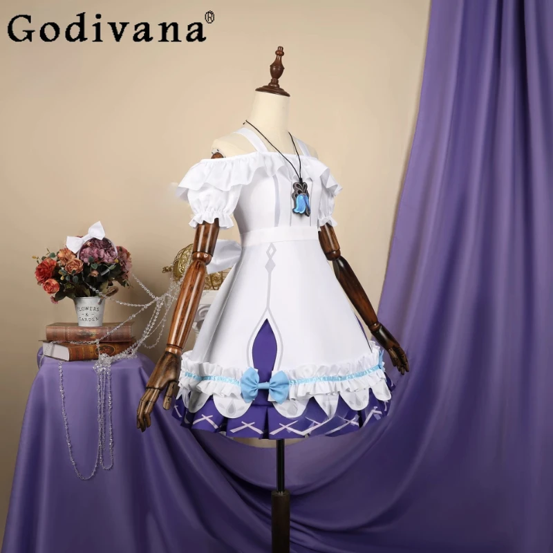 Letnia odzież damska Cos Krótki rękaw Street Cosplay Sukienka pokojówki Damska dwuwymiarowa gra Anime Krótka sukienka