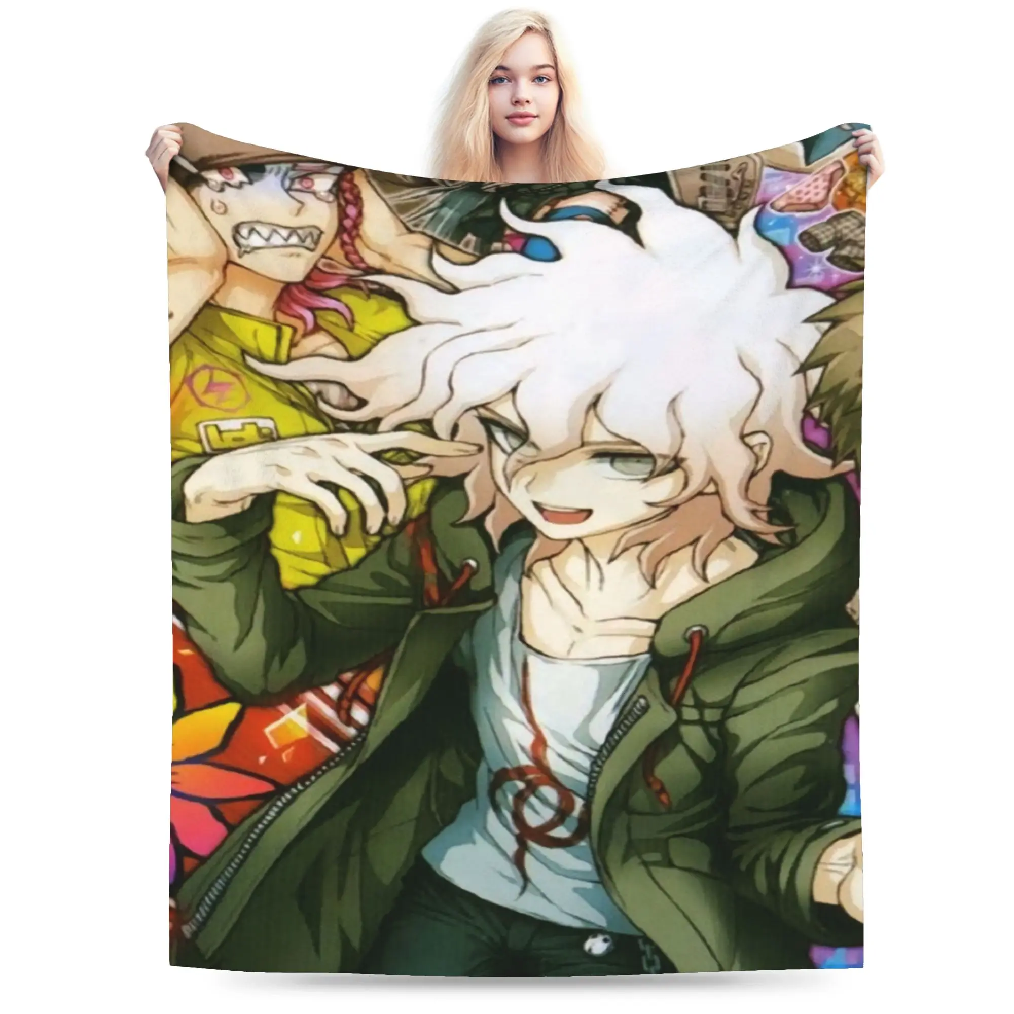 Danganronpa Super Warm Blankets Nagito Komaeda The Ultimate Children Plush Throw Blanket Couch Bed Flannel Bedspread Sofa Bed