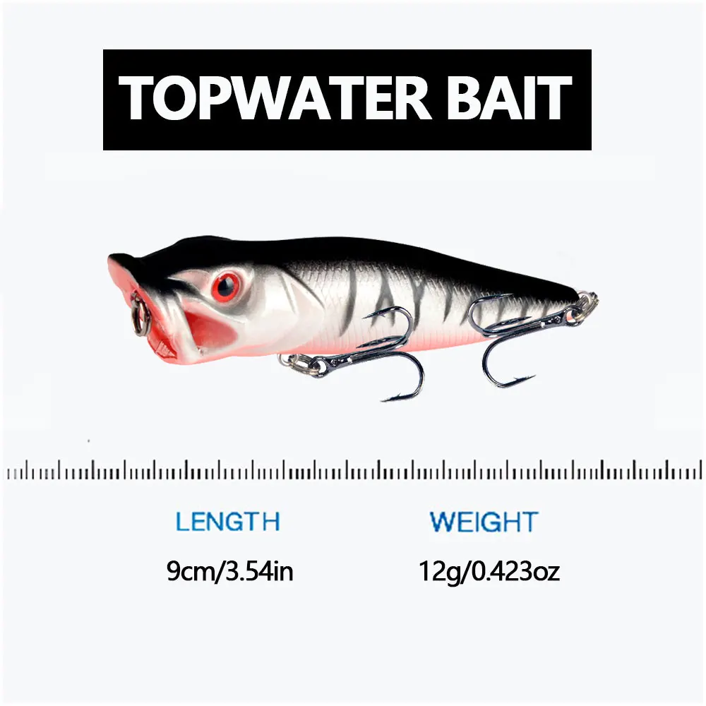 1PC Topwater Floating Popper Hard Fishing Lure Artificial Bait for River Lake Predator Fish Fishing Accessories