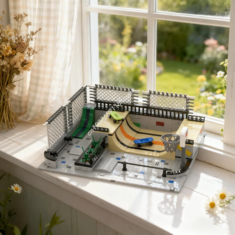 

1077pcs MOC Modular Skatepark Modulared Model Building Blocks Assemble Christmas Gift Creative Toys Idea Brick Kids Birthday