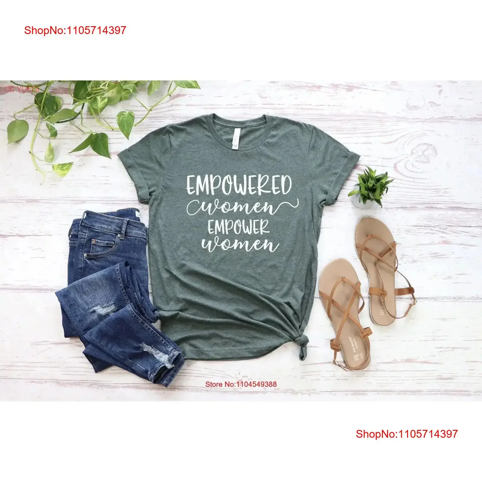 Empowered Women Empower Girl Power T Shirt Crew Inspirational FeminisT Equal Rights vintage Washed Versatile Comfortable