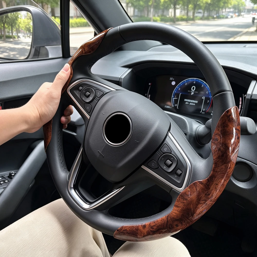 Peach Wood Texture Segmented Car Steering Wheel Cover Interior Accessories For Buick Envision Enclave Encore GX Envista Regal