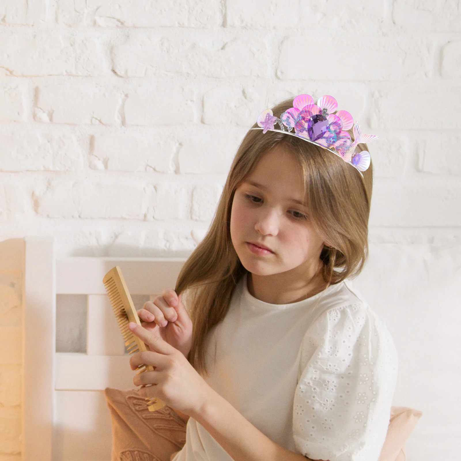 

Повязка на голову с русалкой, повязки для волос для девочек, легкий модный праздничный головной убор, уникальный дизайн для косплея на день рождения для малышей