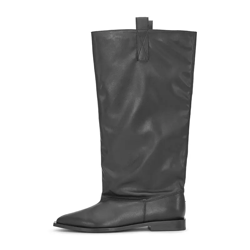 

Women's latest pointed low heel fitting, fashionable large circumference, personalized and versatile large knee length boots