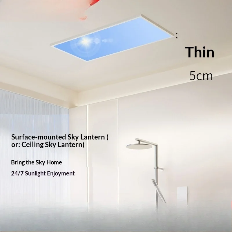 Modern Acrylic Ultra Thin Smart LED Skylight Ceiling Light Natural Sunlight Effect Living Room Bedroom Hallway Home Decor
