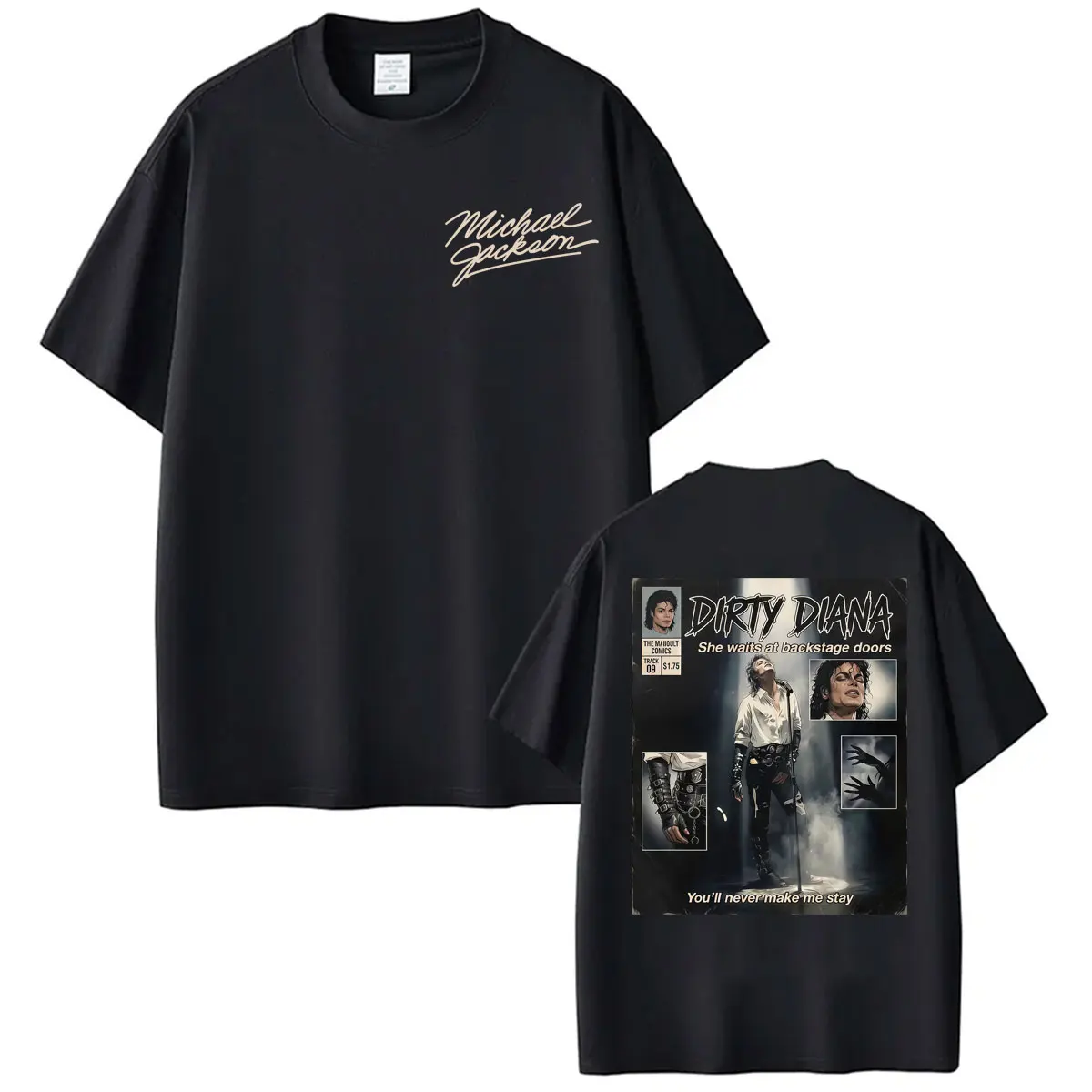 Michael Jackson Dirty Diana T-shirts King of Pop Bad Era Rock T Shirts Men Women Fashion Hip Hop Short Sleeve T-shirt Streetwear
