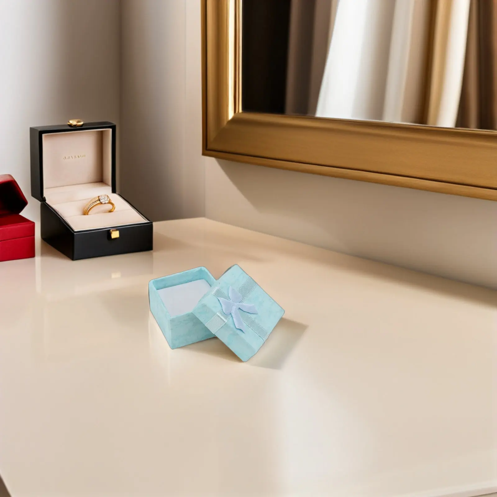20Pcs Cardboard Jewelry Boxes Decorative Small Jewelry Packaging Box Party Favor Bow Gift Storage Bulk for Brooch Earrings Rings