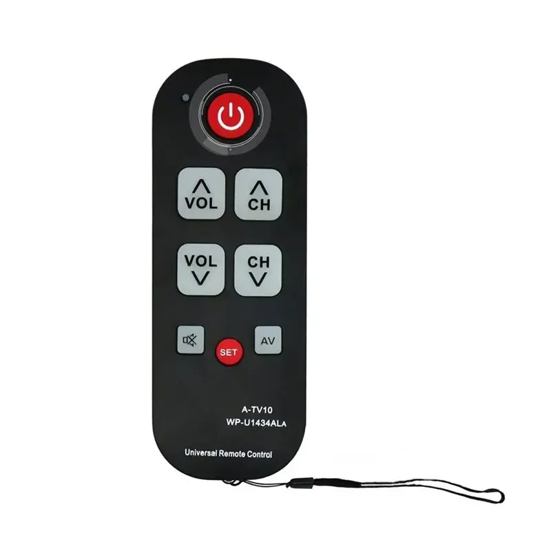 A23F-A-TV10 TV Remote With Big Buttons For Seniors Universal Controller Simple Waterproof Remote Control For All TV Models