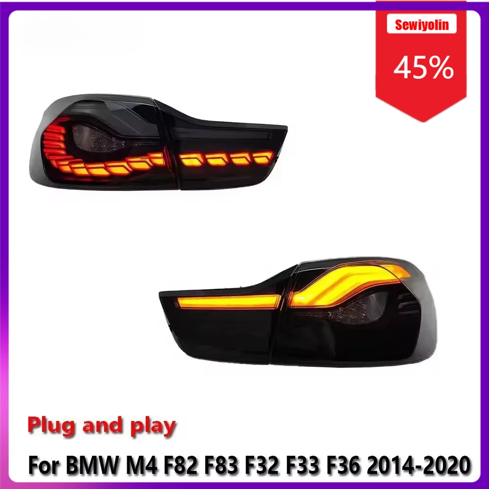 

Sewiyolin автомобильный светодиодный задний фонарь аксессуары для BMW M4 F82 F83 F32 F33 F36 2014-2020 задний противотуманный фонарь DRL тормозной указатель поворота заглушка