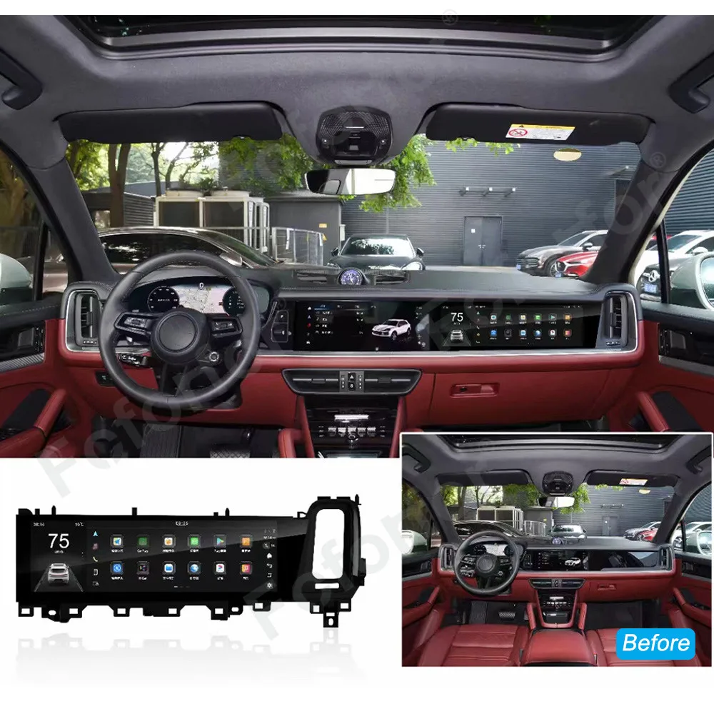 15 Inch Copilot Qled Touch Screen Android For Porsche Cayenne 2024 Upgrade Car GPS Navigation Multimedia Player Head Unit Radio