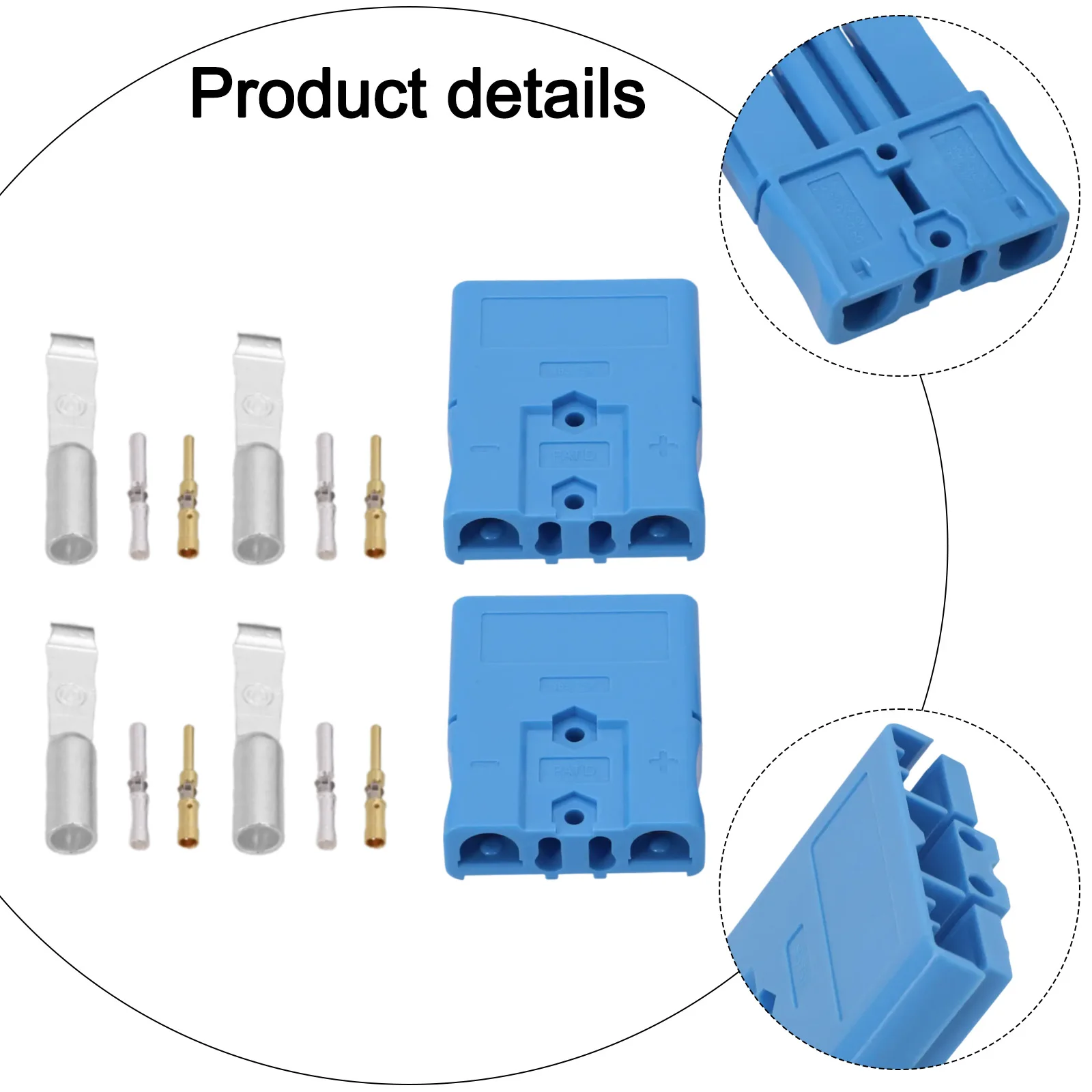 Lithium Battery Connector for Heavy Duty Use in Forklifts 75A Rated with Fire Resistant PC Shell and Reliable Terminals