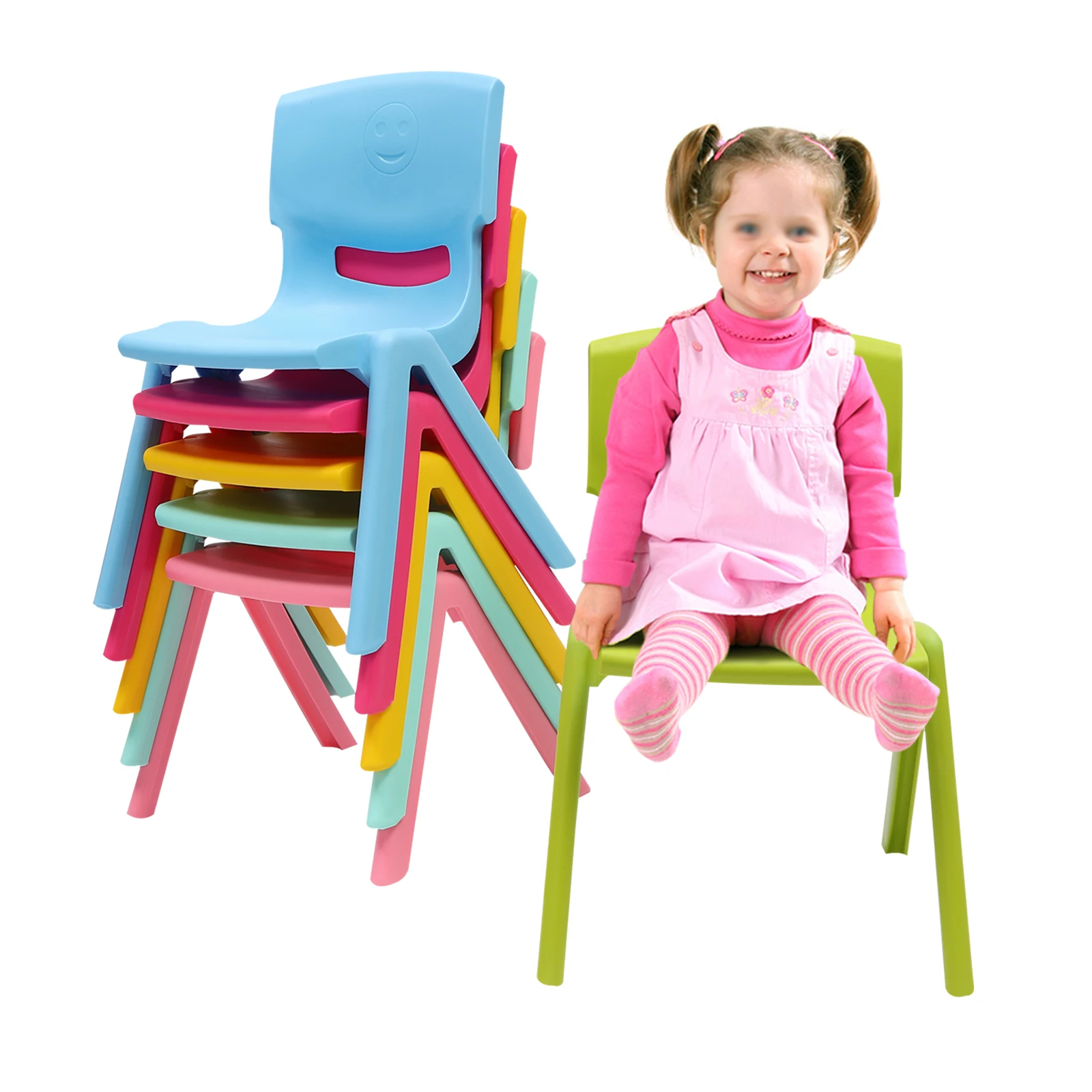Stackable School Chairs for Children, 220lbs Capacity, Safe, Non-slip, Easy Storage & Cleaning, 6 Color Options for Classroom