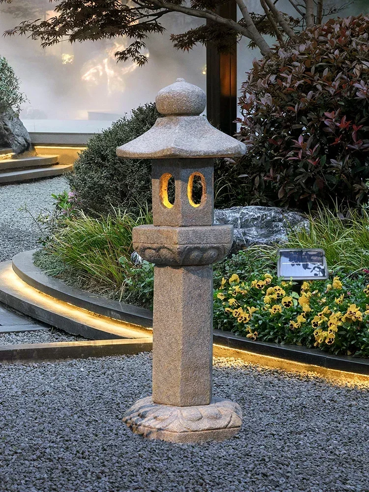 

Stone Lantern Antique Chinese Outdoor Courtyard Villa Garden Landscape Light Decoration Lawn Solar Light