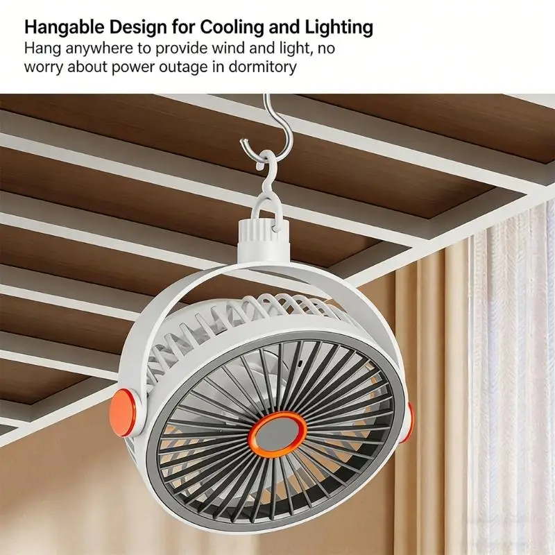 D0AB Battery Operated Desktop Fan With Separate Adjustment For Each Blower And Variable Wind Movement