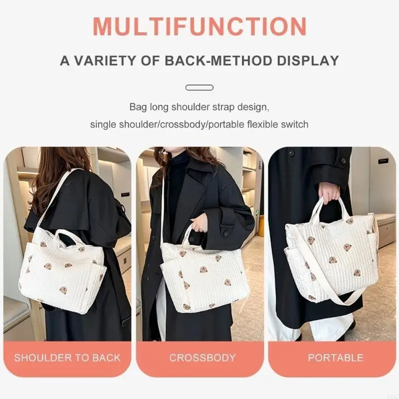 A5YC Practical Diaper Bag Fashionable Travel Shoulder Bag Portable Handbag Efficient Storage Solution For Baby Care Needs