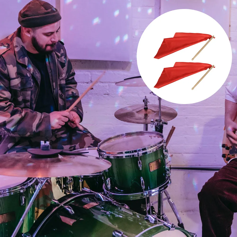 

Wooden Drumsticks Red Silk Instrument Drumstick Ribbon 37x37 Durable Instrument Parts Drum Gadgets Portable Tools