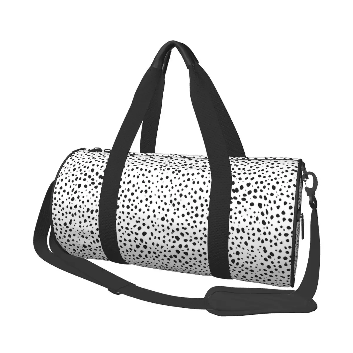 

Dalmatian Spots - Black And White Polka Dots Large Duffle Gym Bag Multi-Functional Duffle Travel Bags Handbags Fitness bag