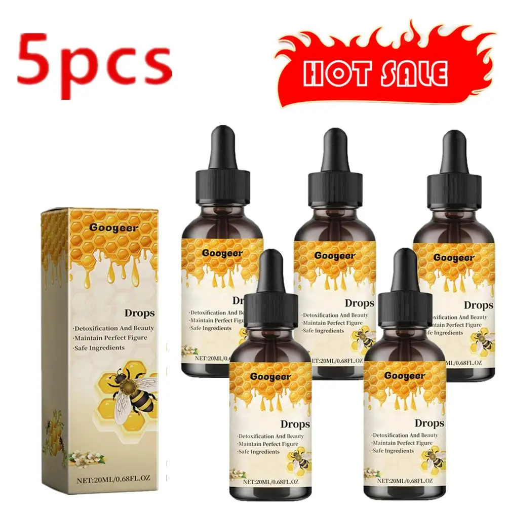 

5x Bee Drops 2024 Lymphatic Drainage Liquid Body Slimming Drops Weight LOSS Supplements For Men Women Body Shaping