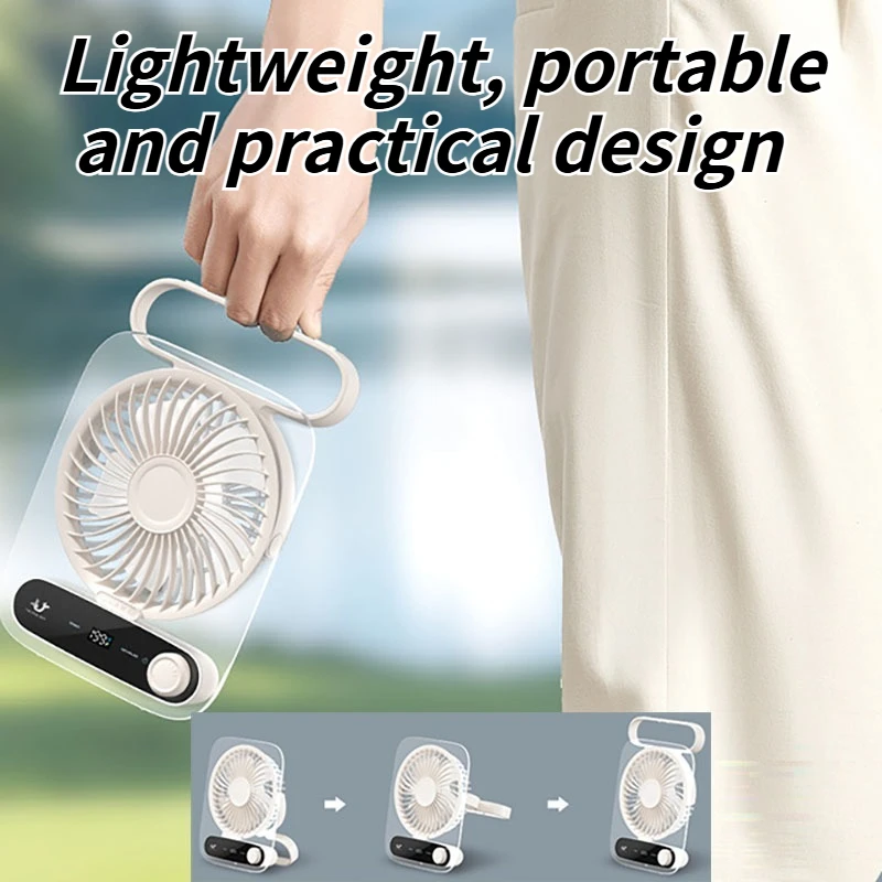 مروحة سطح المكتب الصامتة USB 2025 - رفيعة للغاية مع شاشة رقمية وإضاءة ليلية للمكتب والمنزل والسكن