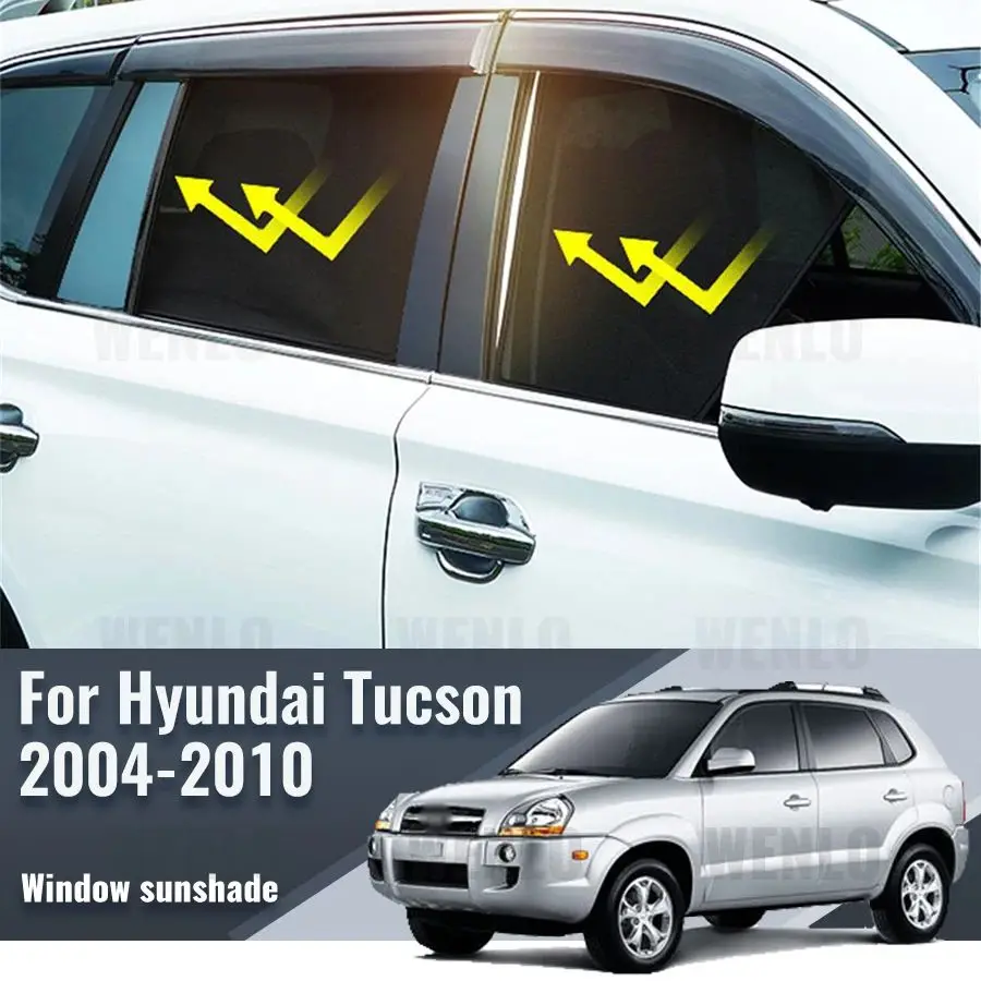 

Задний зеркальный козырек для Hyundai Tucson JM 2005-2009, автомобильные солнцезащитные аксессуары, сетка для переднего лобового стекла, автомобильная занавеска