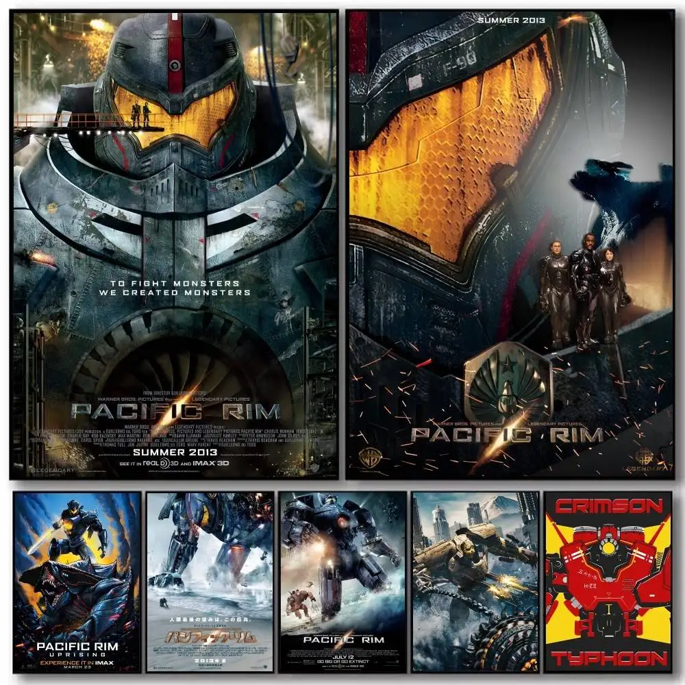 Póster de Lona HD con Diseño de la Película Científica Monstruos del Pacífico, para Decoración de Hogar, Sala de Estar u Oficina, 1 Pieza