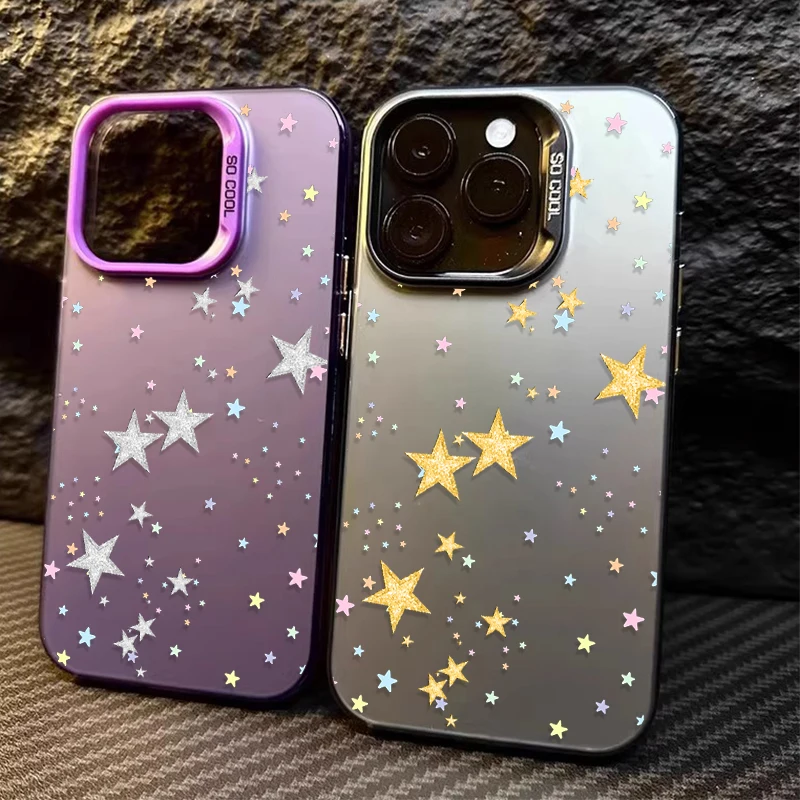 Colorful Star Pattern Matte Hard Case Xiaomi Redmi Note 14 13 12 11 10 9 8 Pro Plus 14S 12S 11S 10S 9S Redmi 14C 14R 13C 12C 11A