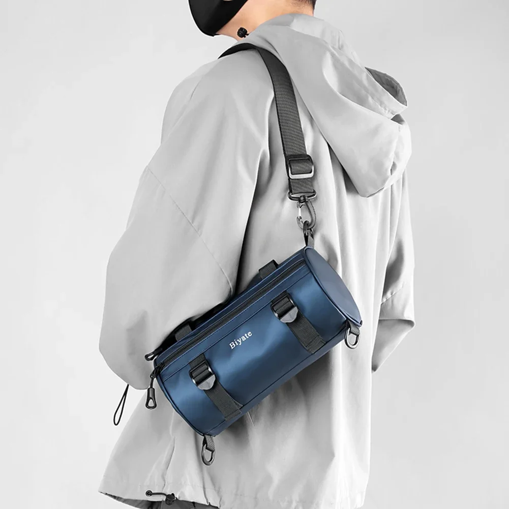 

Korean Fashion Nylon Male Shoulder Bag Large Capacity Cylinder Composite Men Crossbody Bag Waterproof Messenger bag 셀린느 가방