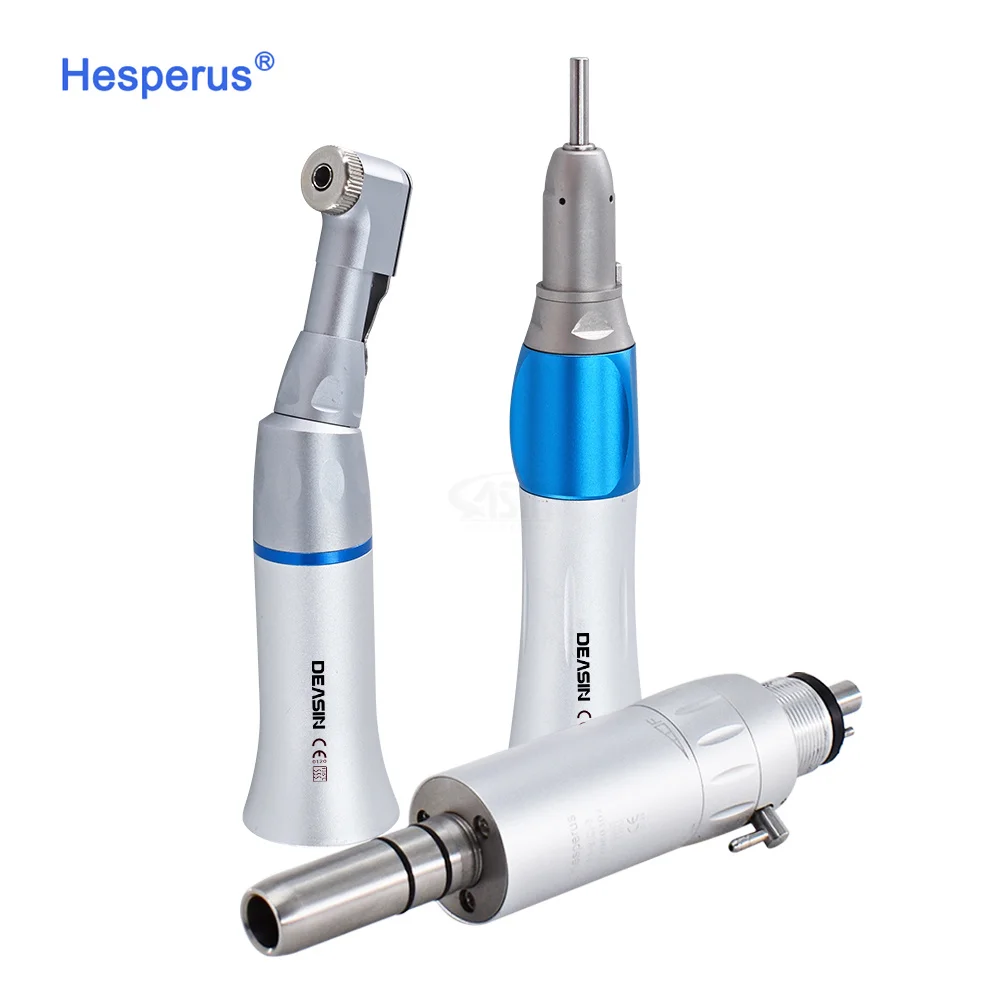 Den  tal Slow Low Speed Handpiece Push Button Contra Angle/Straight Nose Cone/Air Motor 2/4 Holes EX203C Den  tal handpiece