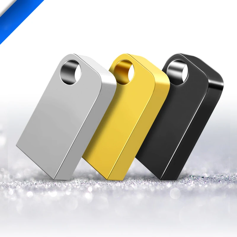 Mini unidade flash USB de alta velocidade 128 GB, unidade de caneta de metal para fotos, vídeos musicais, compatível com PC/laptop/carro