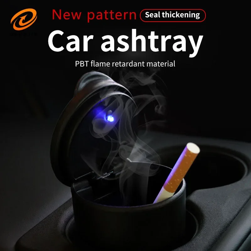 Car Ashtray with Cover Car LED with Light Plastic Portable Personality Creative High Temperature Car Stall