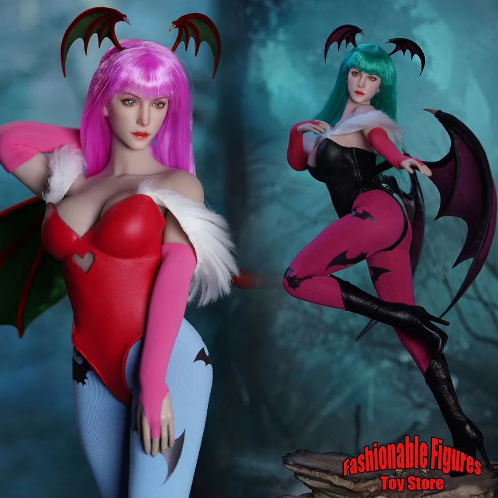 

SET071 1/6 Women Soldier Morrigan Aensland Classic Fighting Game Queen Head Sculpt Clothes Accessory Fit 12" Action Figure Body